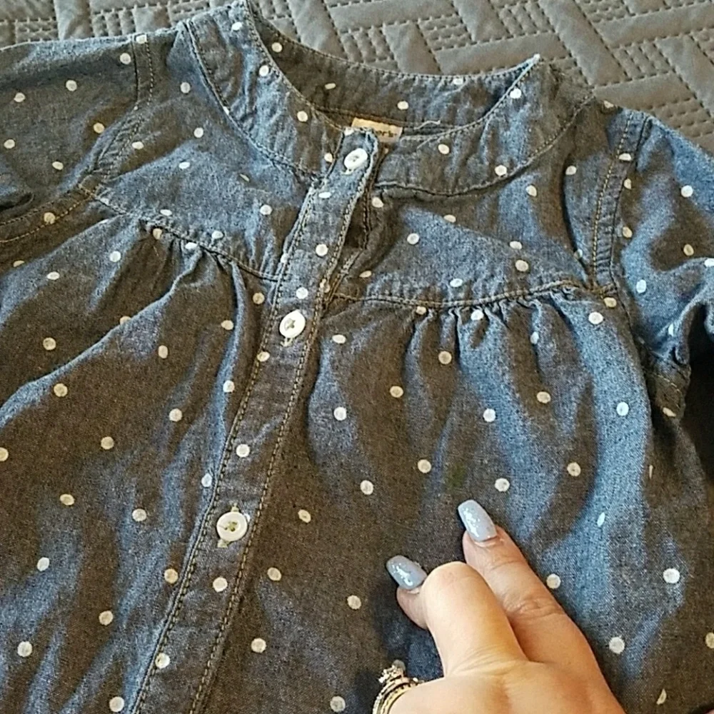 Carter's 4T Denim Polka dot Button up Top